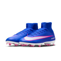 Nike Zoom Mercurial Pro Superfly 10 Gras Voetbalschoenen (FG) Blauw Wit Felroze