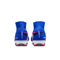 Nike Zoom Mercurial Pro Superfly 10 Gras Voetbalschoenen (FG) Blauw Wit Felroze