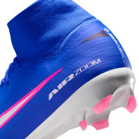 Nike Zoom Mercurial Pro Superfly 10 Gras Voetbalschoenen (FG) Blauw Wit Felroze