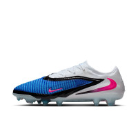 Nike Phantom 6 Elite Low Gras Voetbalschoenen (FG) Blauw Wit Felroze