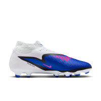 Nike Phantom 6 Academy High Gras / Kunstgras Voetbalschoenen (MG) Blauw Wit Felroze
