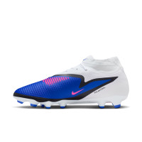 Nike Phantom 6 Academy High Gras / Kunstgras Voetbalschoenen (MG) Blauw Wit Felroze