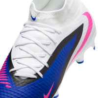 Nike Phantom 6 Academy High Gras / Kunstgras Voetbalschoenen (MG) Blauw Wit Felroze