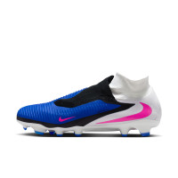 Nike Phantom 6 Pro High Gras Voetbalschoenen (FG) Blauw Wit Felroze