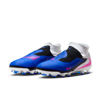 Nike Phantom 6 Pro High Gras Voetbalschoenen (FG) Blauw Wit Felroze