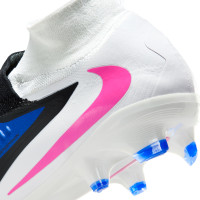 Nike Phantom 6 Pro High Gras Voetbalschoenen (FG) Blauw Wit Felroze