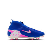 Nike Zoom Mercurial Academy Superfly 10 Gras / Kunstgras Voetbalschoenen (MG) Kids Blauw Wit Felroze