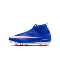 Nike Zoom Mercurial Academy Superfly 10 Gras / Kunstgras Voetbalschoenen (MG) Kids Blauw Wit Felroze