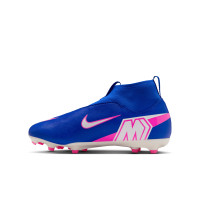Nike Zoom Mercurial Academy Superfly 10 Gras / Kunstgras Voetbalschoenen (MG) Kids Blauw Wit Felroze