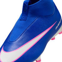 Nike Zoom Mercurial Academy Superfly 10 Gras / Kunstgras Voetbalschoenen (MG) Kids Blauw Wit Felroze