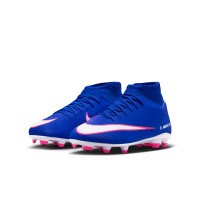 Nike Mercurial Club Superfly 10 Grass/Artificial Grass Football Boots (MG) Kids Blue White Hot Pink