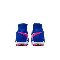 Nike Mercurial Club Superfly 10 Grass/Artificial Grass Football Boots (MG) Kids Blue White Hot Pink