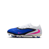 Nike Phantom 6 Pro Low Grass/Artificial Grass Football Boots (MG) Kids Blue White Hot Pink