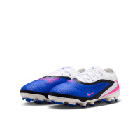 Nike Phantom 6 Pro Low Grass/Artificial Grass Football Boots (MG) Kids Blue White Hot Pink
