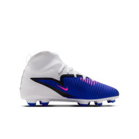 Nike Phantom 6 Club High Gras / Kunstgras Voetbalschoenen (MG) Kids Blauw Wit Felroze