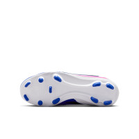 Nike Phantom 6 Club High Gras / Kunstgras Voetbalschoenen (MG) Kids Blauw Wit Felroze