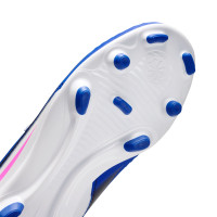 Nike Phantom 6 Club High Gras / Kunstgras Voetbalschoenen (MG) Kids Blauw Wit Felroze
