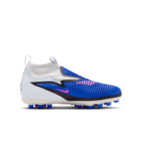 Nike Phantom 6 Academy High Gras / Kunstgras Voetbalschoenen (MG) Kids Blauw Wit Felroze