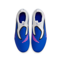 Nike Phantom 6 Academy High Gras / Kunstgras Voetbalschoenen (MG) Kids Blauw Wit Felroze