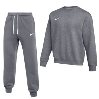 Nike Park 26 Fleece Crew Joggingpak Donkergrijs Wit