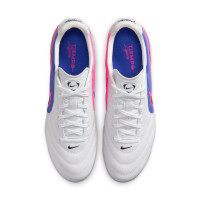 Nike Tiempo Pro Ligera Gras Voetbalschoenen (FG) Wit Blauw Felroze
