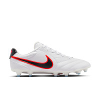 Nike Tiempo Pro Ligera Gras Voetbalschoenen (FG) Wit Zwart Felrood