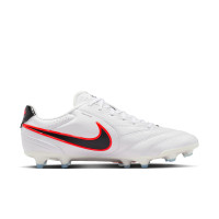 Nike Tiempo Pro Ligera Gras Voetbalschoenen (FG) Wit Zwart Felrood