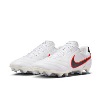 Nike Tiempo Pro Ligera Gras Voetbalschoenen (FG) Wit Zwart Felrood