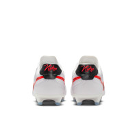 Nike Tiempo Pro Ligera Gras Voetbalschoenen (FG) Wit Zwart Felrood