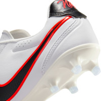 Nike Tiempo Pro Ligera Gras Voetbalschoenen (FG) Wit Zwart Felrood