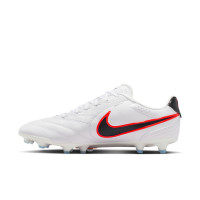 Nike Tiempo Pro Ligera Gras Voetbalschoenen (FG) Wit Zwart Felrood