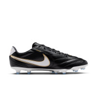 Nike Tiempo Pro Ligera Gras Voetbalschoenen (FG) Zwart Wit Goud