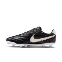 Nike Tiempo Pro Ligera Gras Voetbalschoenen (FG) Zwart Wit Goud