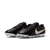 Nike Tiempo Pro Ligera Gras Voetbalschoenen (FG) Zwart Wit Goud