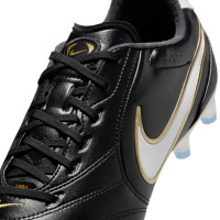 Nike Tiempo Pro Ligera Gras Voetbalschoenen (FG) Zwart Wit Goud