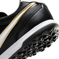 Nike Tiempo Ligera Pro Turf Football Boots (TF) Black White Gold