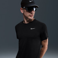 Nike Breathe Miler Trainingsshirt Zwart Zilver