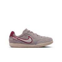 Nike Tiempo Street Football Shoes Streetgato Premium Kids Grey White Burgundy