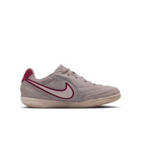 Nike Tiempo Street Football Shoes Streetgato Premium Kids Grey White Burgundy