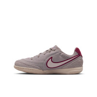 Nike Tiempo Street Football Shoes Streetgato Premium Kids Grey White Burgundy