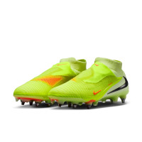 Nike Phantom 6 Elite High IJzeren-Nop Voetbalschoenen (SG) Pro Player Geel Oranje Zwart