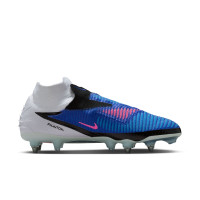 Nike Phantom 6 Elite High Iron Stud Football Boots (SG) Pro Player Blue Hot Pink White