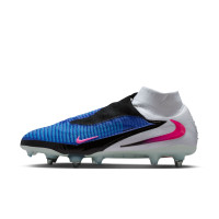 Nike Phantom 6 Elite High Iron Stud Football Boots (SG) Pro Player Blue Hot Pink White