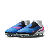 Nike Phantom 6 Elite High Iron Stud Football Boots (SG) Pro Player Blue Hot Pink White