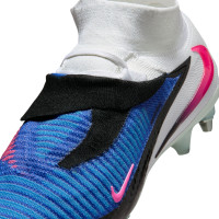 Nike Phantom 6 Elite High Iron Stud Football Boots (SG) Pro Player Blue Hot Pink White