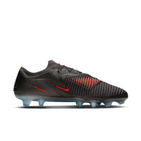 Nike Phantom 6 Low Elite LV8 Gras Voetbalschoenen (FG) Donkergrijs Oranje Multicolor
