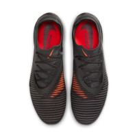 Nike Phantom 6 Low Elite LV8 Gras Voetbalschoenen (FG) Donkergrijs Oranje Multicolor