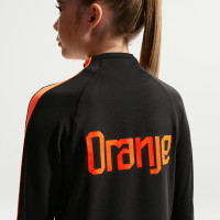Nike Nederlands Elftal Strike Trainingstrui 1/4-Zip 2026-2028 Kids Zwart Feloranje