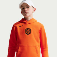 Nike Netherlands Club Sportswear Hoodie 2026-2028 Kids Bright Orange Black