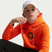Nike Netherlands Club Sportswear Hoodie 2026-2028 Kids Bright Orange Black